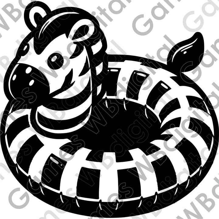 Надувной спасательный круг с головой зебры. Учу ребенка плавать