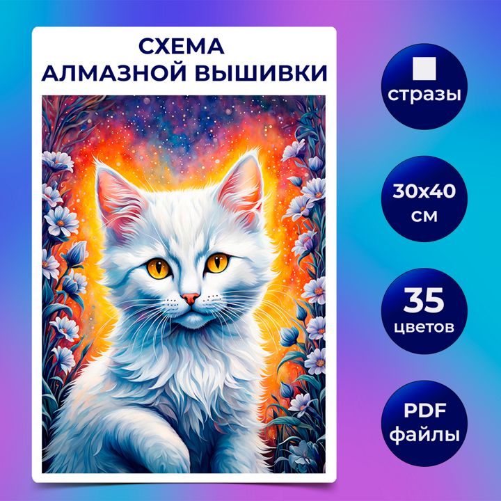 Авторская схема алмазной вышивки/мозаики (квадратные стразы) 30х40 см