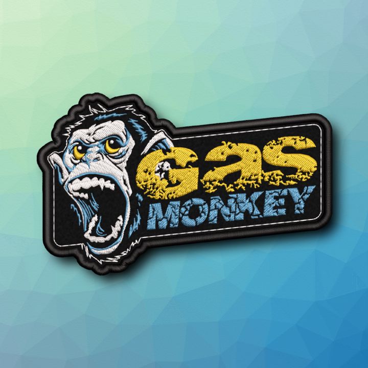 Нашивка "Gas monkey 1". Дизайн машинной вышивки