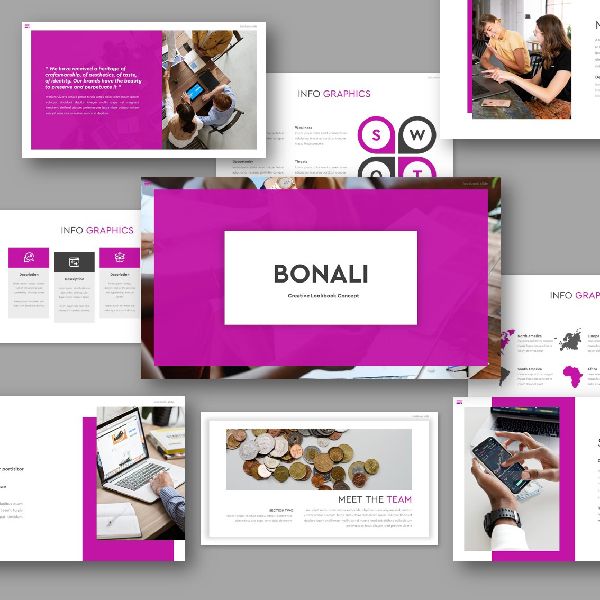 Шаблон презентации для творческих проектов Bonali