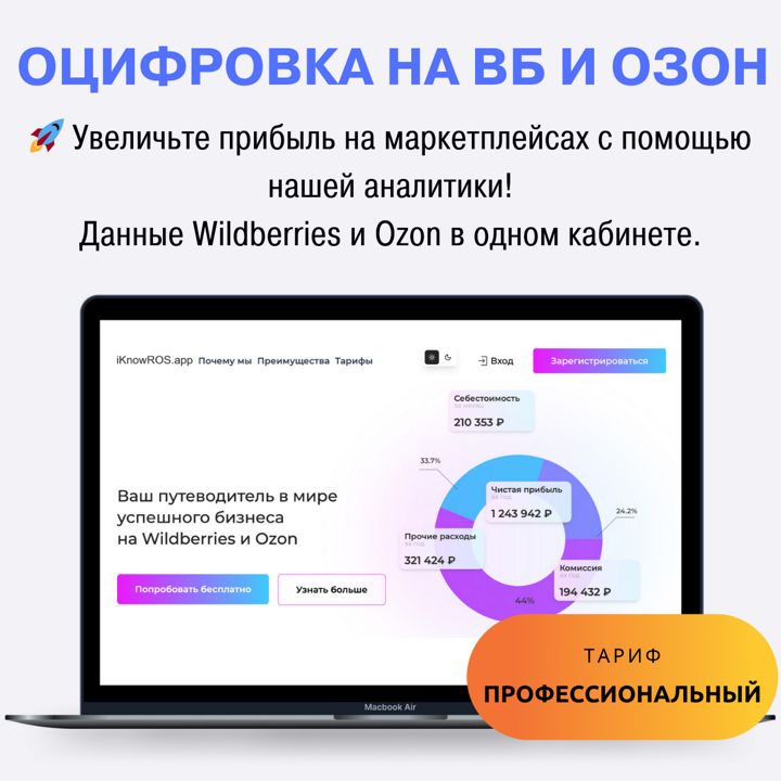 Тариф Профессиональный - KnowROS.app - оцифровка бизнеса на маркетплейсах. Доступ на 30 дней.