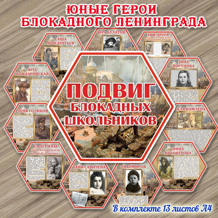 Юные герои блокадного Ленинграда (гексы)