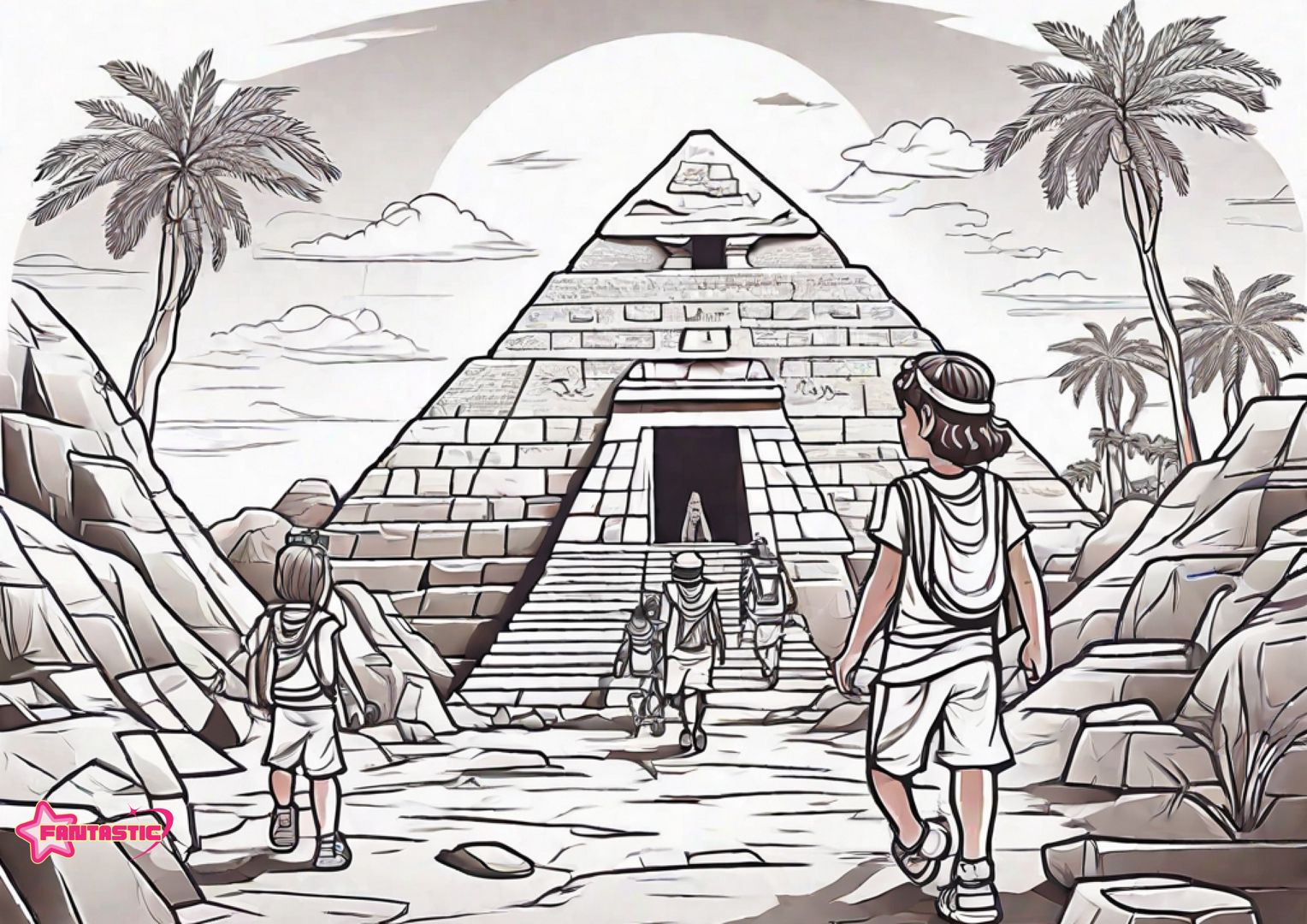 Раскраска - Египетские пирамиды