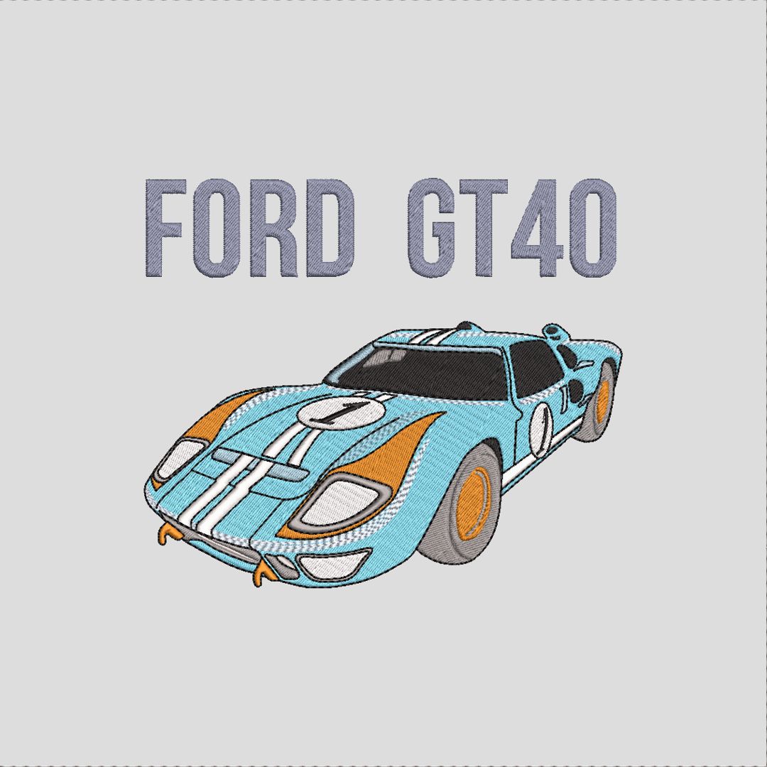 Ford GT40. Дизайн машинной вышивки