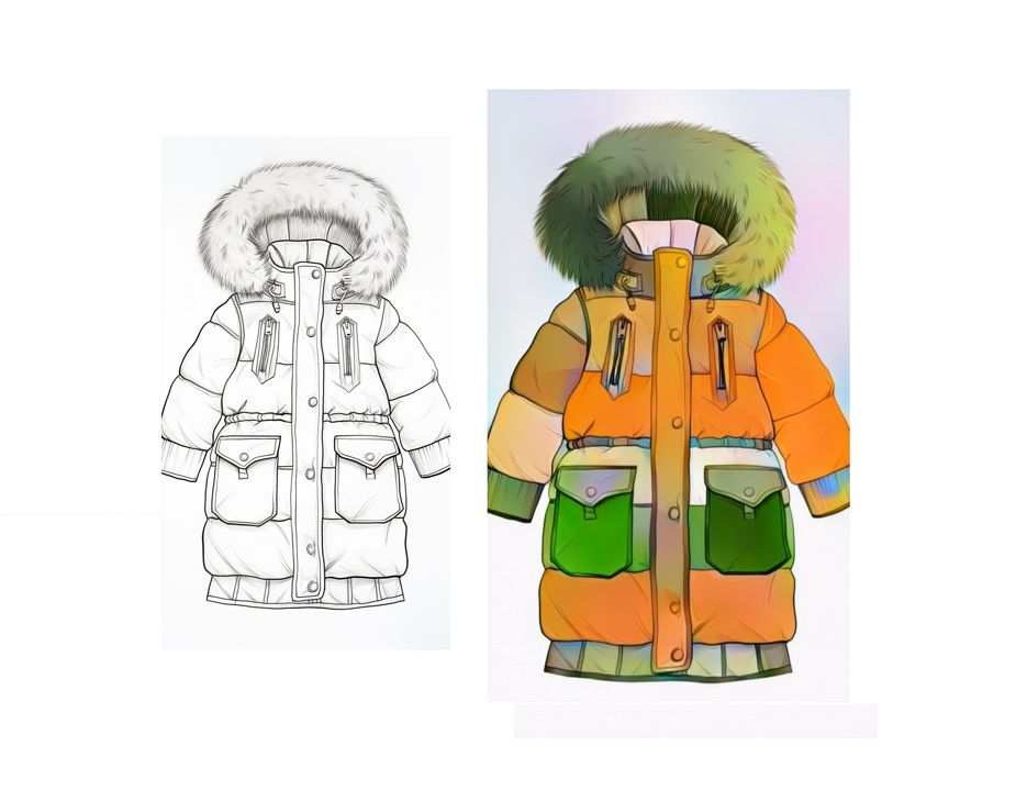Раскраска детская - Зимняя Куртка