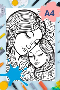 Раскраска для детей мама и дочка принцессы распечатать