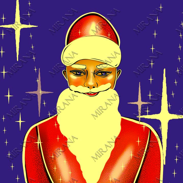 Дед мороз в стиле ретро, комиксов, открытка/ постер/принт для печати, (цифровой рисунок)