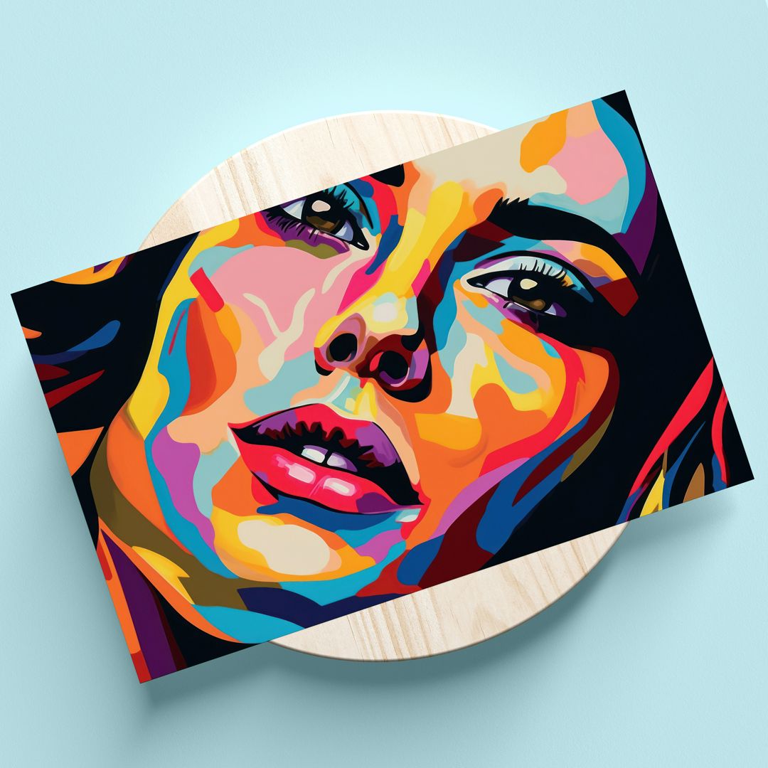 Абстрактный женский портрет. Цифровая иллюстрация идеальная для постера или открытки. (№4)
