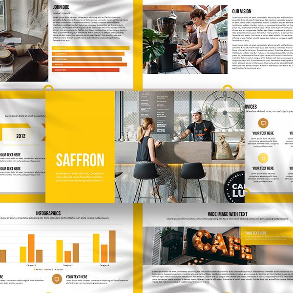 Шаблон презентации бизнес-плана кафе Saffron