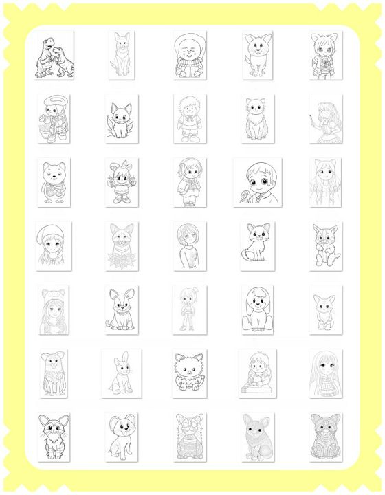 Раскраска для детей «Распечатай и рисуй», размер A4, в формате PDF, 35 листов
