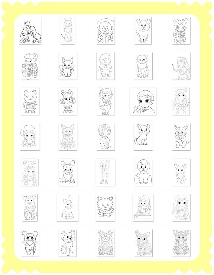 Раскраска для детей «Распечатай и рисуй», размер A4, в формате PDF, 35 листов