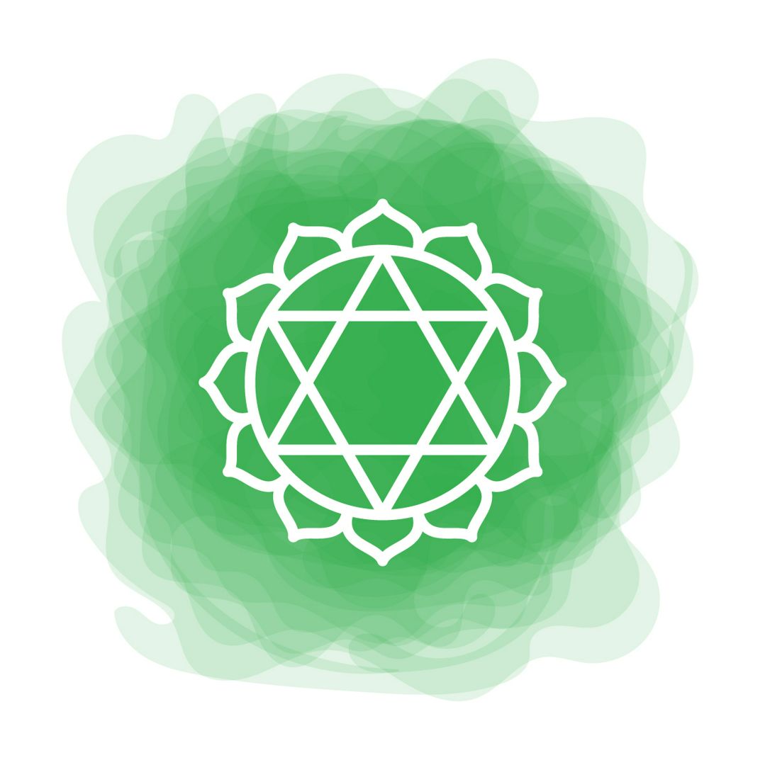 Анахата сердечная чакра. Векторная иконка, значок, иллюстрация pdf. Йога, падма, медитация, индуизм