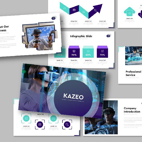 Современный шаблон презентации компании Kazeo