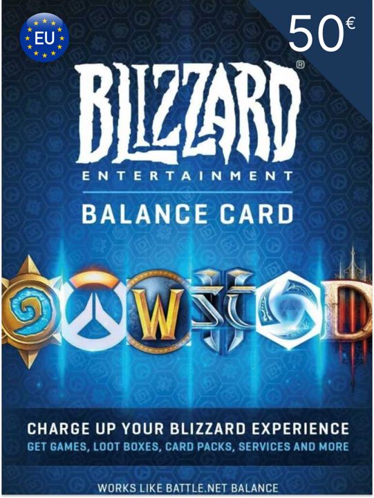 Пополнение счета Blizzard (Battle NET) на 50 EUR (€) Европа / Код активации Евро / Подарочная карта