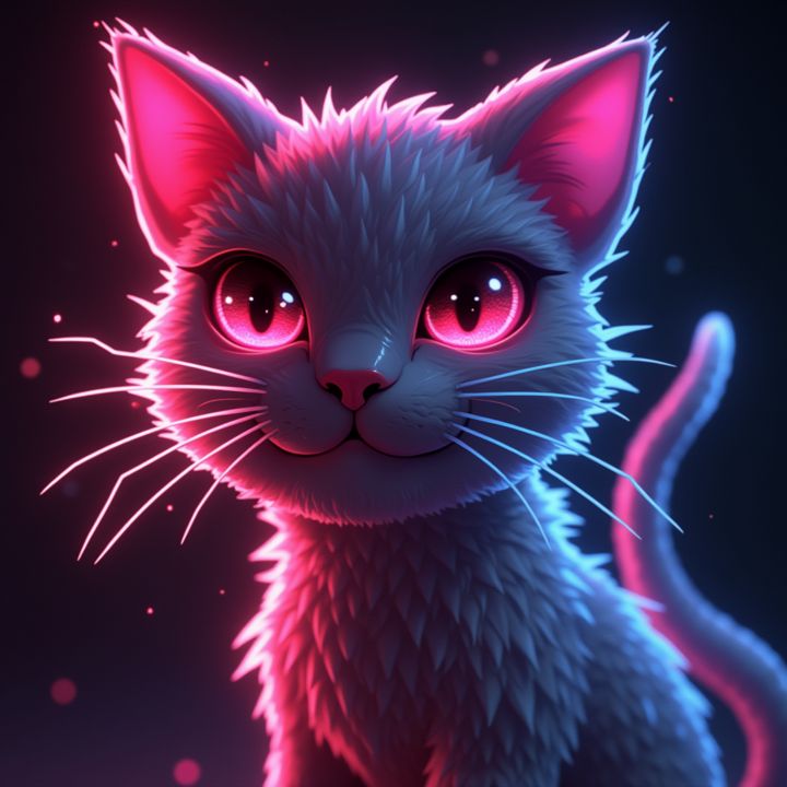 cyberpunk neon cat model (4)