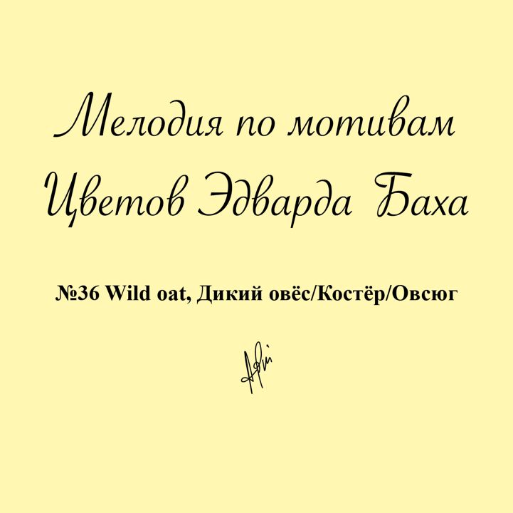 Мелодия № 36 Wild oat, Дикий овёс/Костёр/Овсюг, Антистресс Цветок Эдварда Баха для медитации