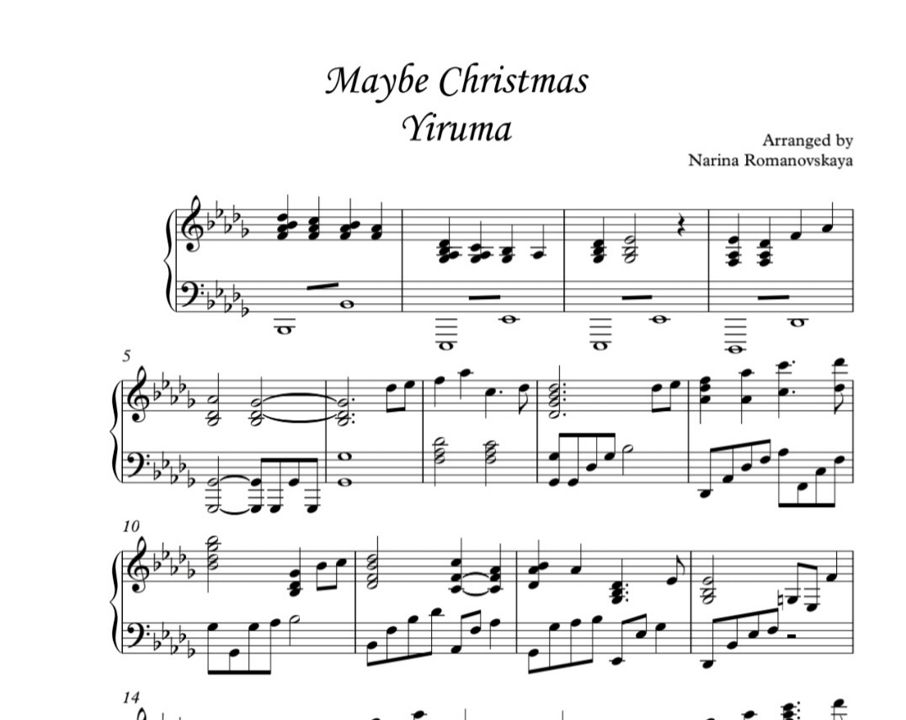 Yiruma. Maybe Christmas. Ноты для фортепиано