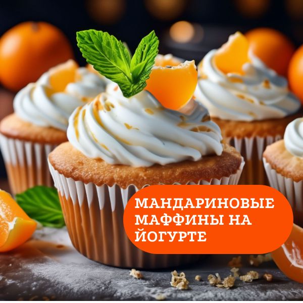 Мандариновые маффины на йогурте