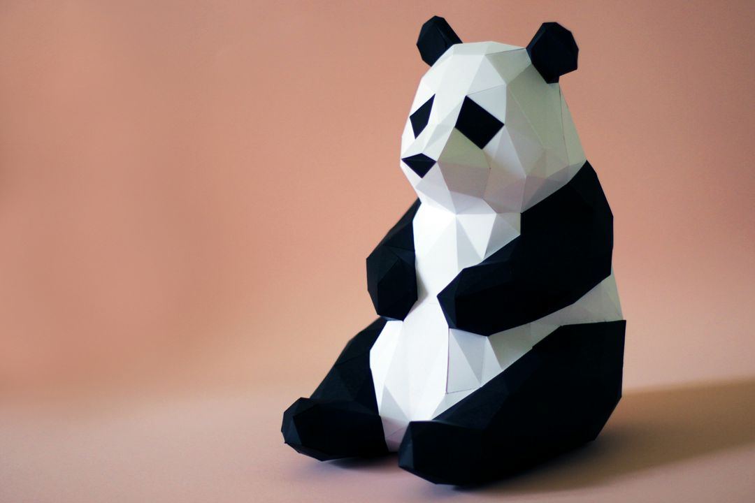 Фигура панды для ручной сборки из бумаги