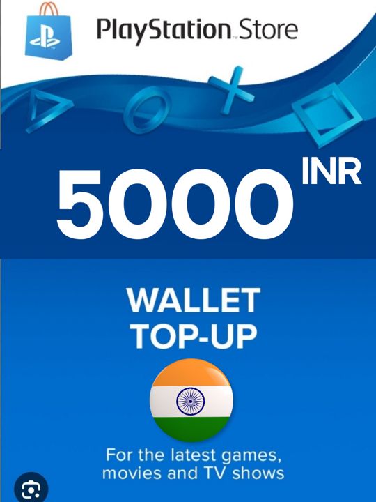 Пополнение счета PlayStation Store на 5000 INR / Gift Card India / Код активации PlayStation Индия