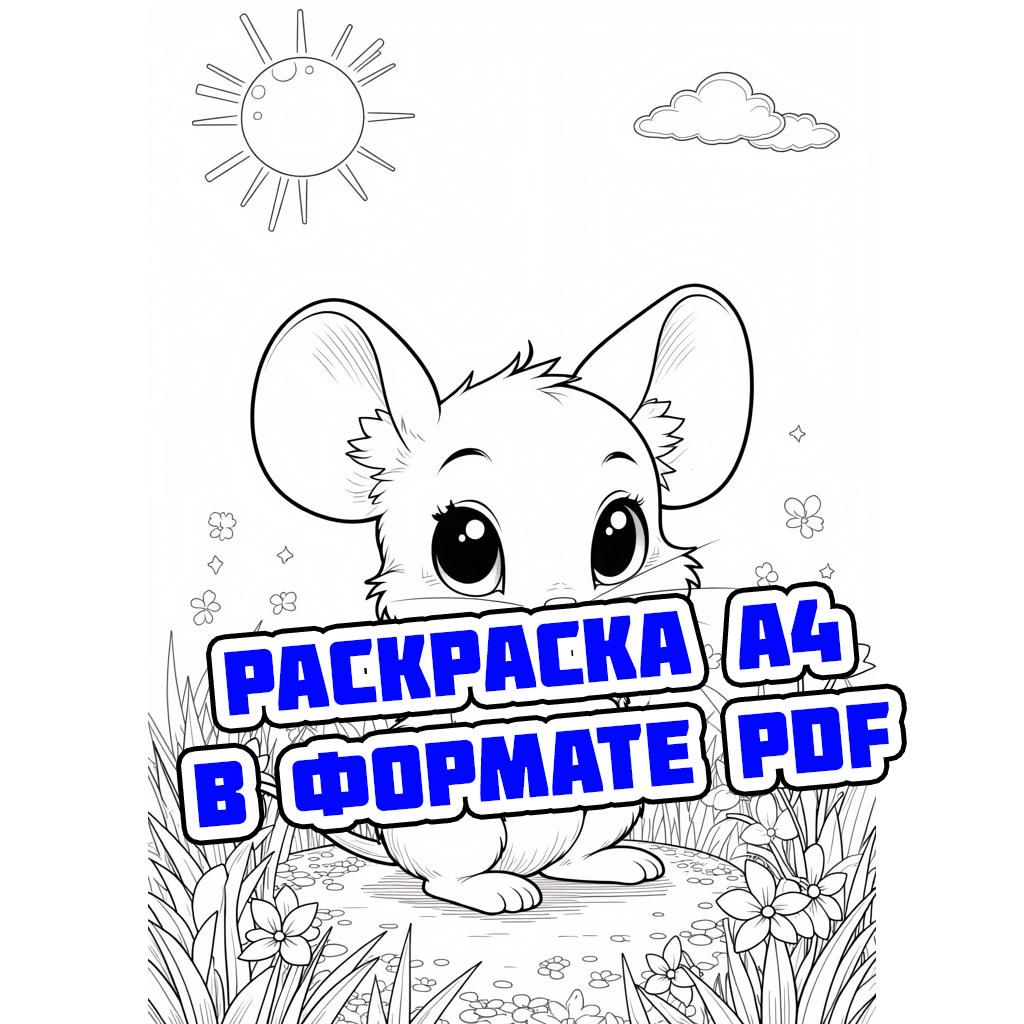 Раскраска PDF: Милая Мышка в Цветах - Станислав Миков - скачать на ...