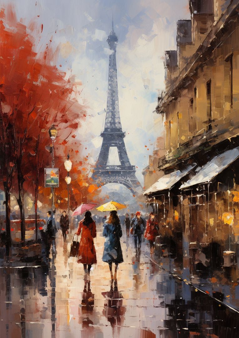 Картина "Осень. Париж". Формат А4