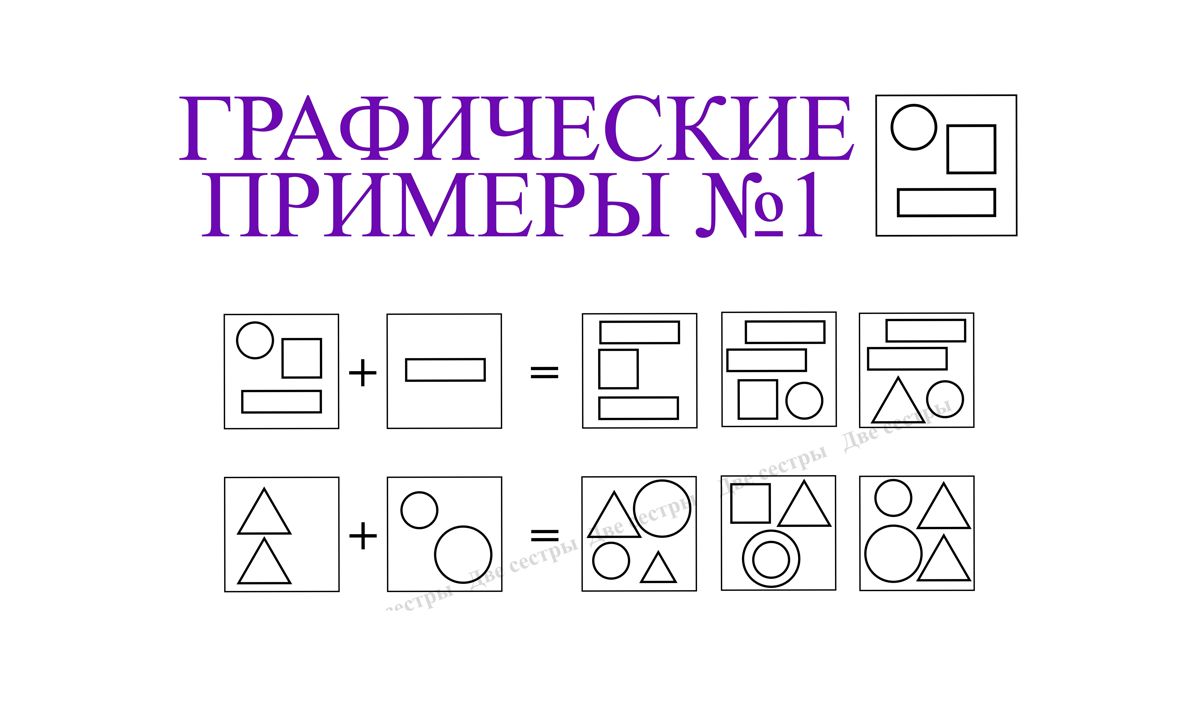 Графические примеры, простая математика 1 класс