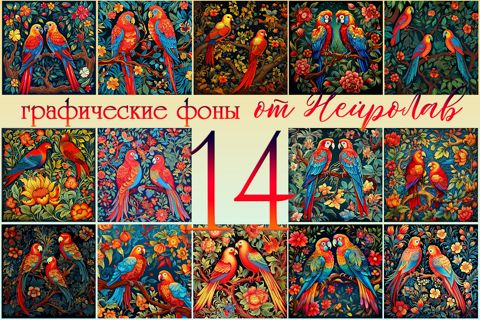 Комплект паттернов "Попугаи" - НейроЛав - скачать на Wildberries ...