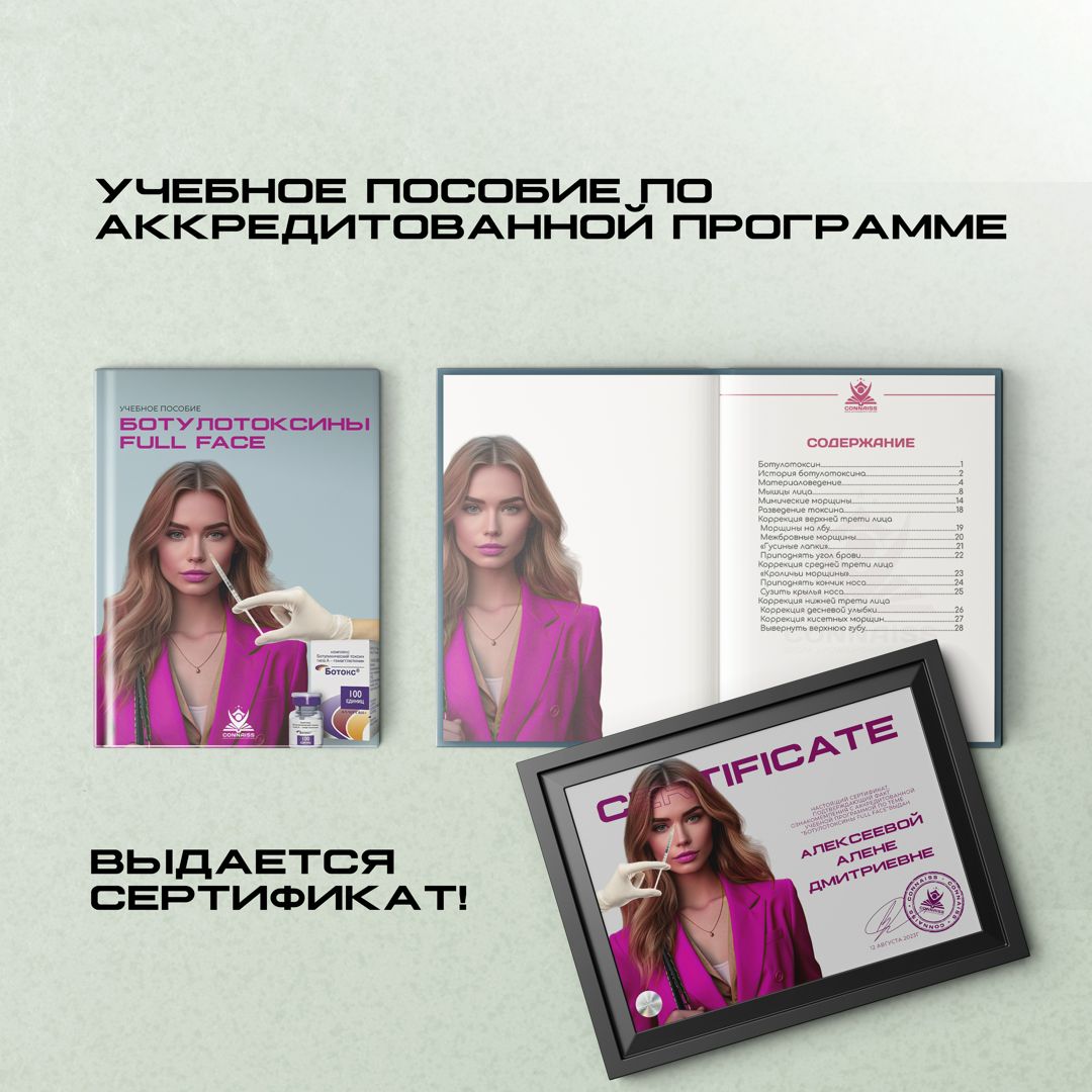 Учебное пособие "Ботулотоксины Full Face" с сертификатом