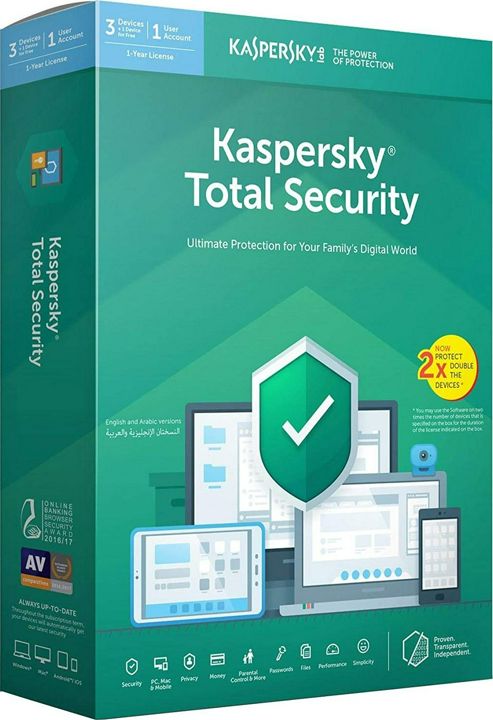 Антивирус Kaspersky Total Security ( 1 устройство, 1 год), Русский язык