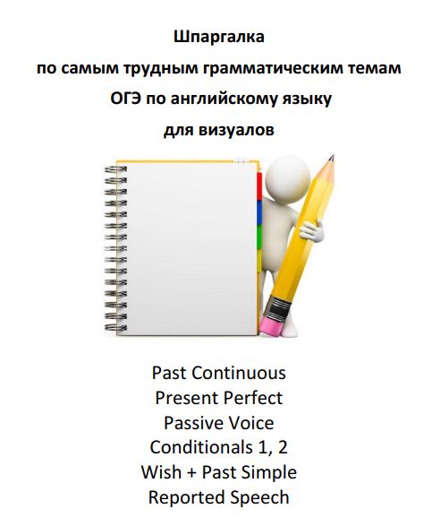 Шпаргалка по самым трудным грамматическим темам ОГЭ по английскому языку для визуалов
