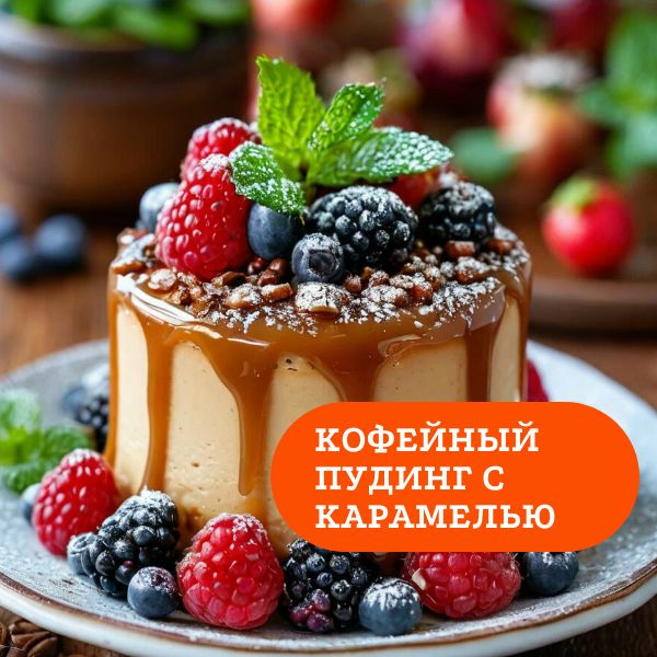 Кофейный пудинг с карамелью