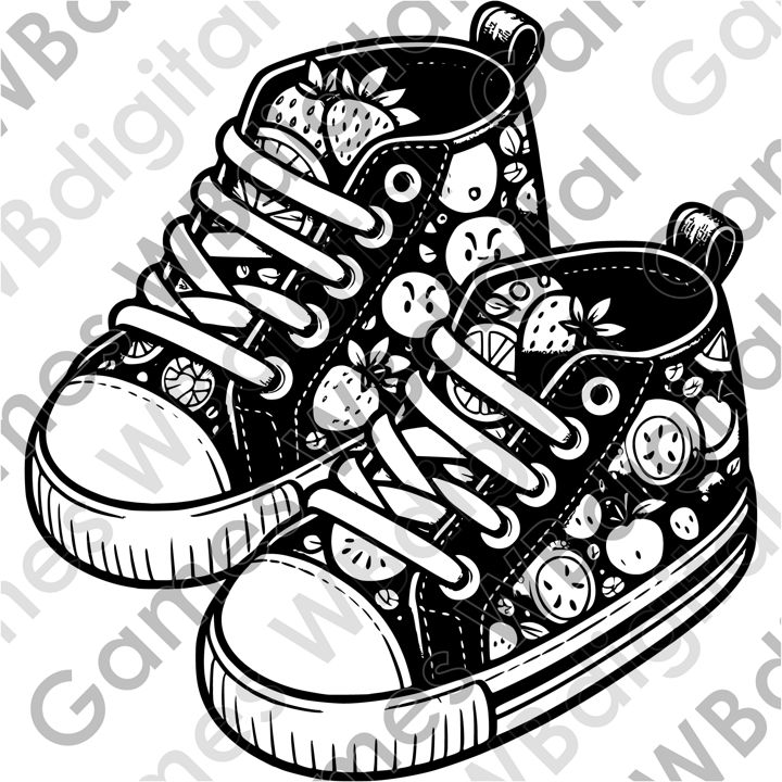 Детские летние кроссовки на шнурках с фруктовыми узорами. Модная детская обувь