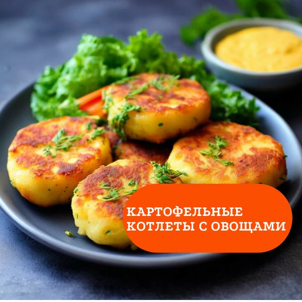 Рецепт картофельных котлет с овощами