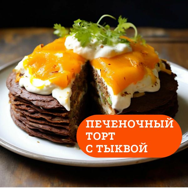 Печеночный торт с тыквой