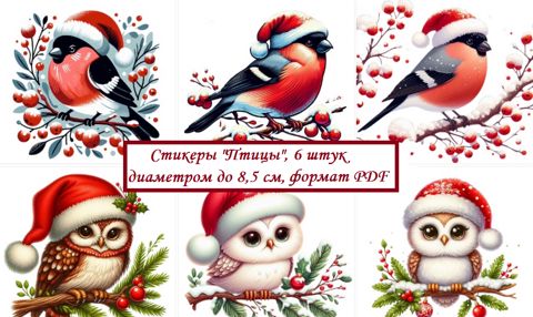 Стикеры «Птицы» - Светлана Лобанова - скачать на Wildberries Цифровой ...