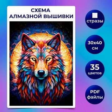 Авторская схема алмазной вышивки/мозаики (квадратные стразы) 30х40 см ...