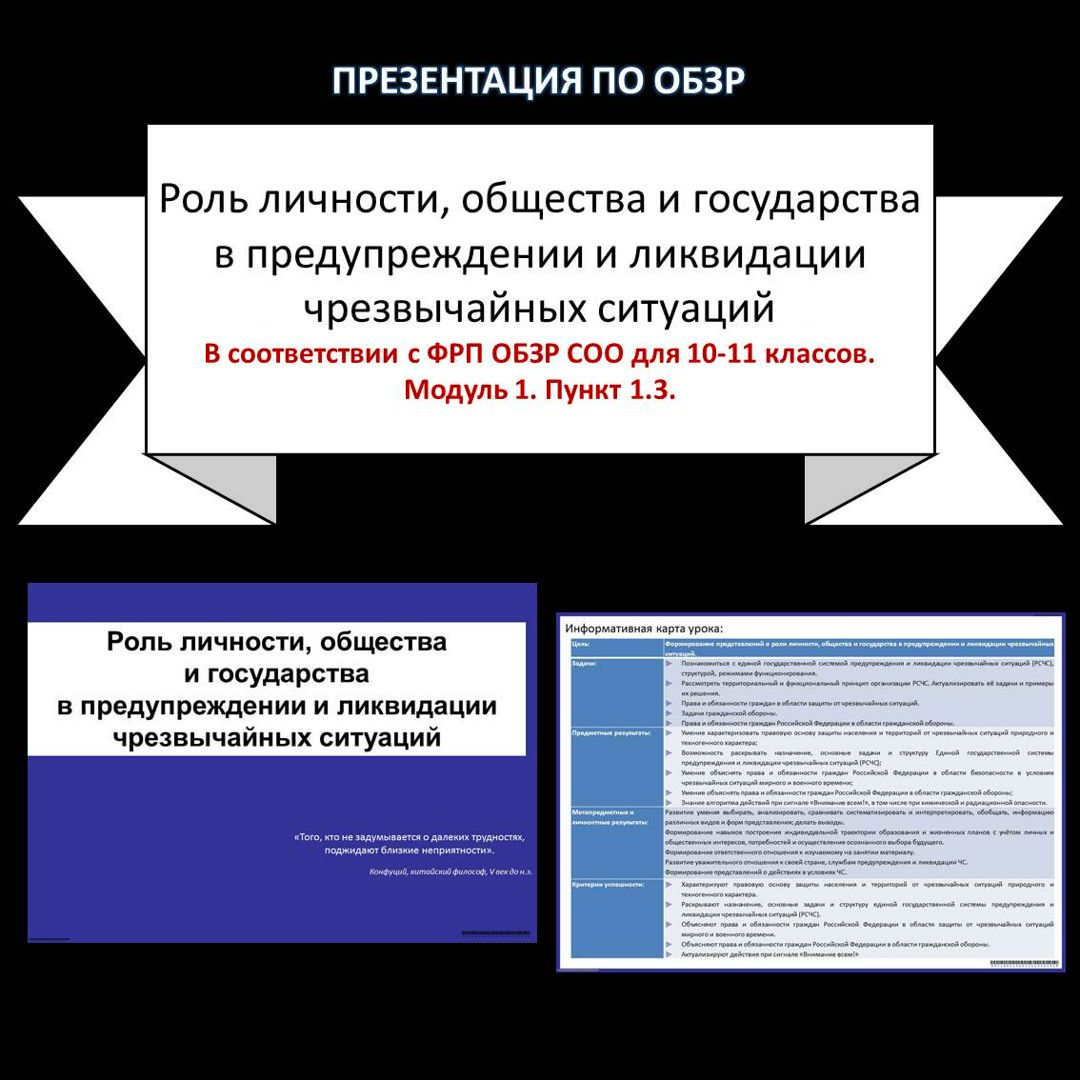 Презентация по ОБЗР «Роль личности, общества и государства в предупреждении и ликвидации ЧС»