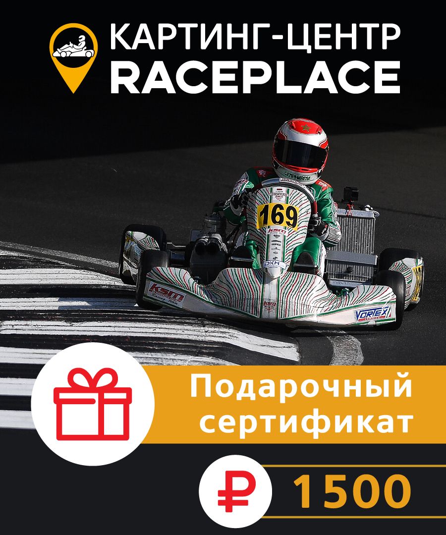 Электронный сертификат в картинг-центр RacePlace Мытищи 1500 руб.