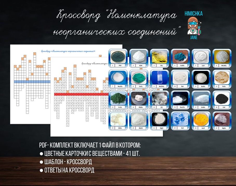 Кроссворд "Номенклатура неорганических соединений"