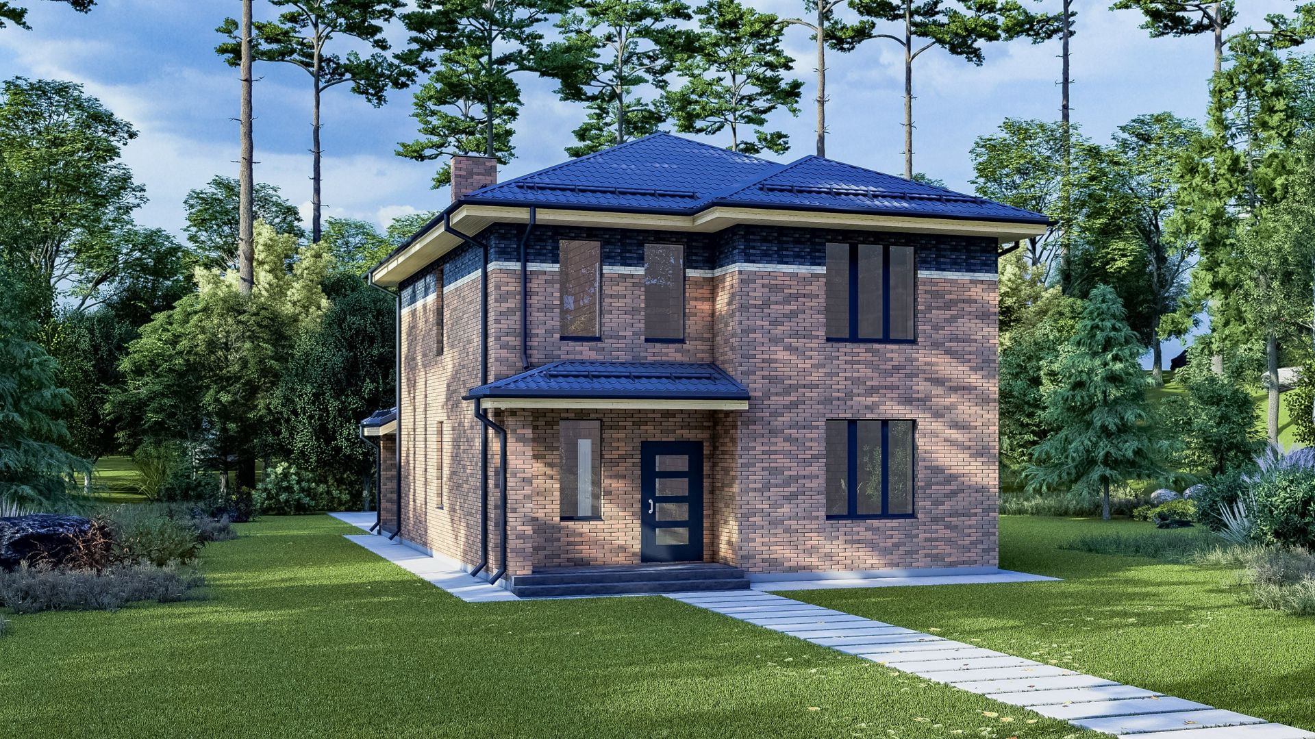Готовый рабочий проект двухэтажного дома из керамических блоков с жилой площадью -150 м.кв.