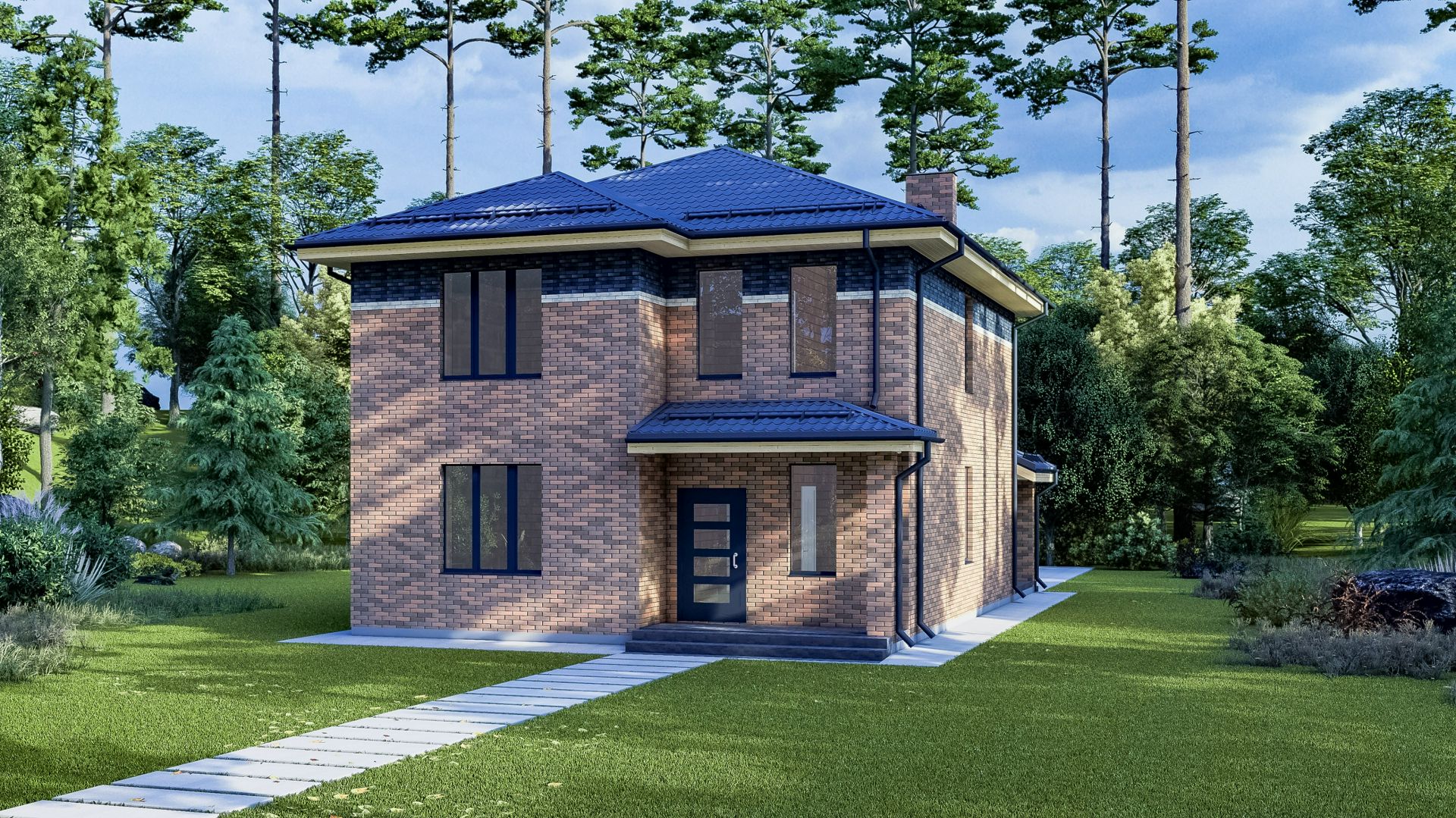 Готовый рабочий проект двухэтажного дома из керамических блоков с жилой площадью -150 м.кв.