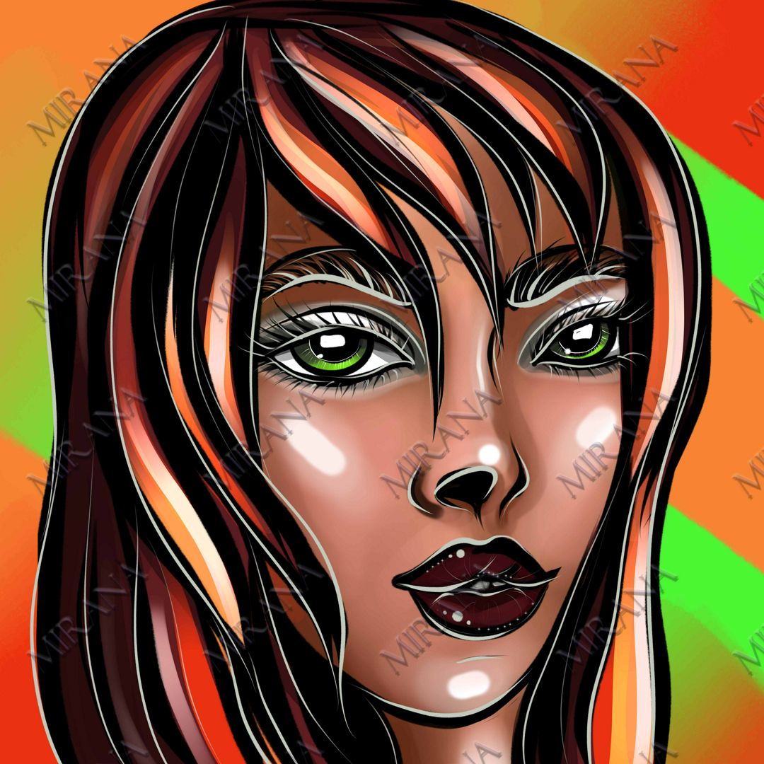 Девушка, постер/принт для печати (цифровой рисунок) - Милена Иванова ...