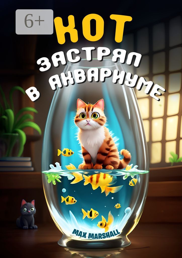 Кот застрял в аквариуме
