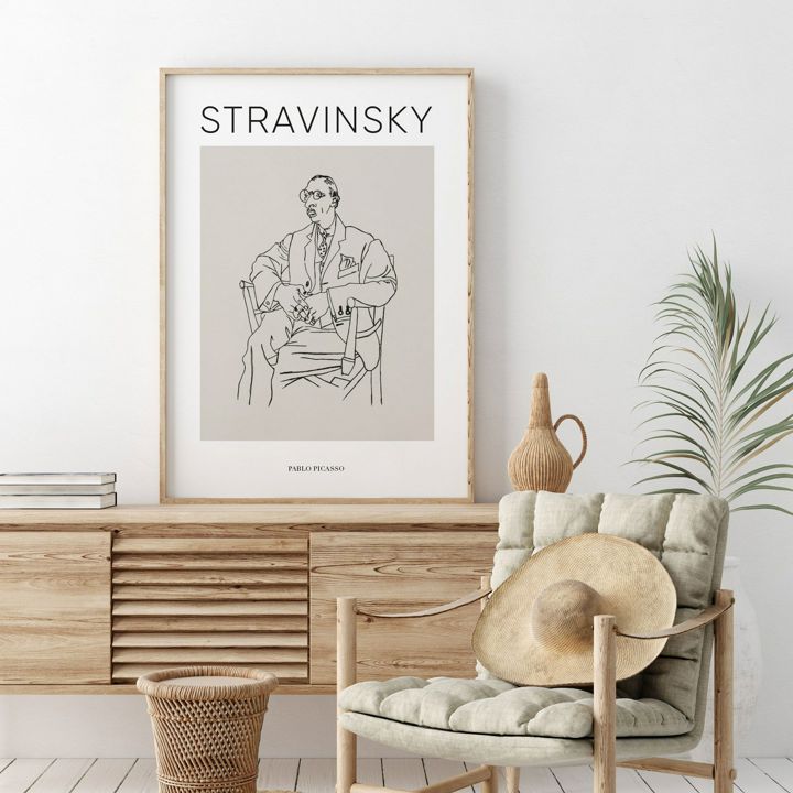 Постер для интерьера "Портрет Игоря Стравинского", 1920 год - Пабло Пикассо
