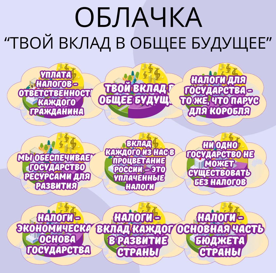 Облачка "Твой вклад в общее дело". Разговоры о важном