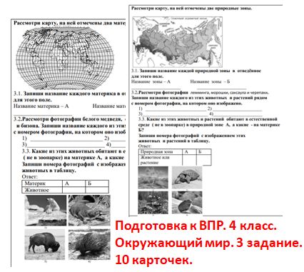 Подготовка к ВПР. Окружающий мир. 4 класс. 3 задание. 10 вариантов.