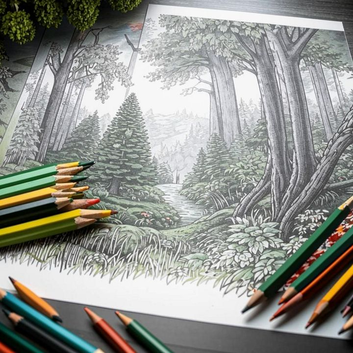 Набор раскрасок леса