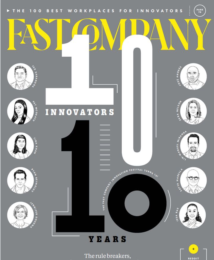 Fast Company – осень 2024 г. ВЫПУСК: 10 самых инновационных людей за последние 10 лет.