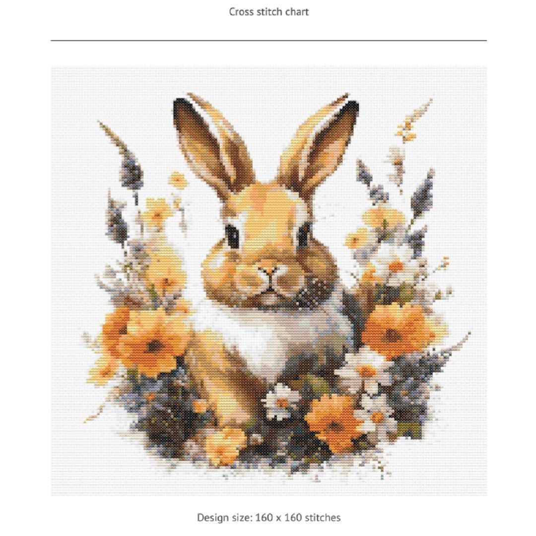 Схема вышивки крестом "Милый кролик"